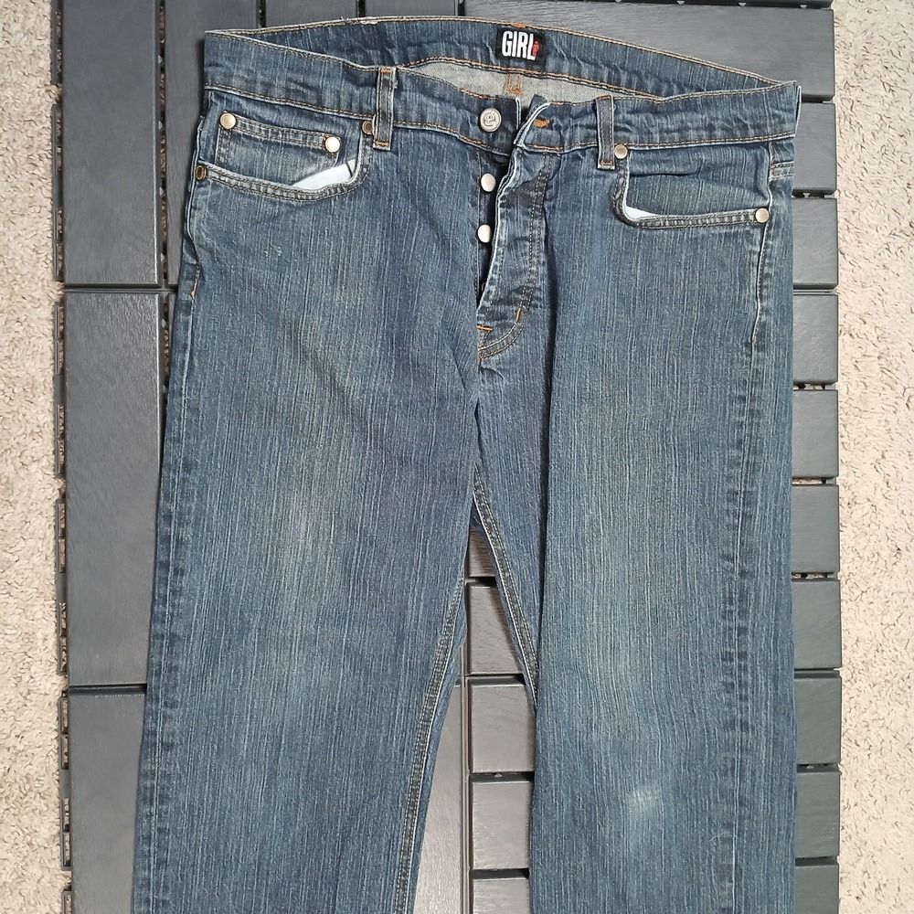 Vtg Girl Skateboards Straight Leg‎ Jeans Men's 36x30 Y2K Skater Distressed JC118 - Picture 4 of 16